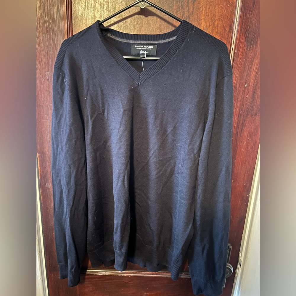 Banana Republic LG Black V-Neck Men's Sweater